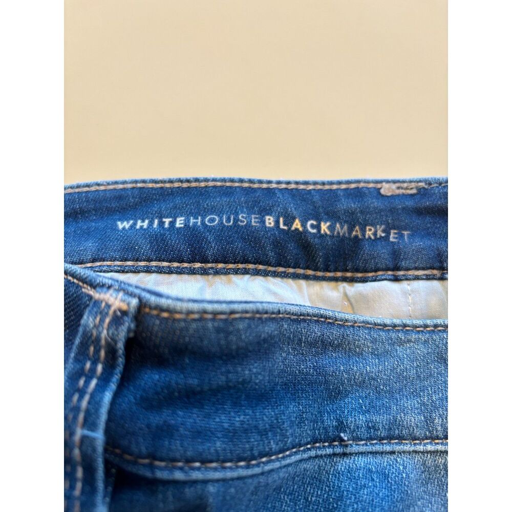 White House Black Market the Girlfriend Embroidered Flower Jeans Sz 0 - Picture 5 of 10
